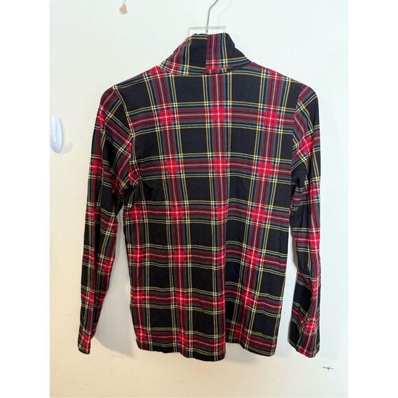J Crew BB750 Stewart Plaid Tissue Turtleneck Top - Picture 3 of 4